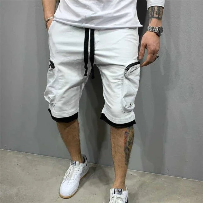 short cargo blanc homme