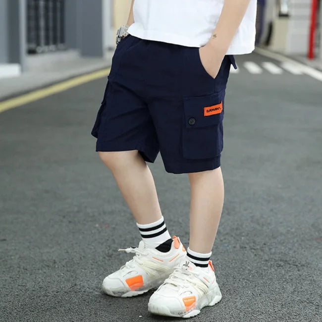 short cargo enfant bleu marine